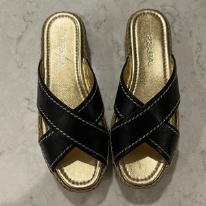 Prada criss cross sandals